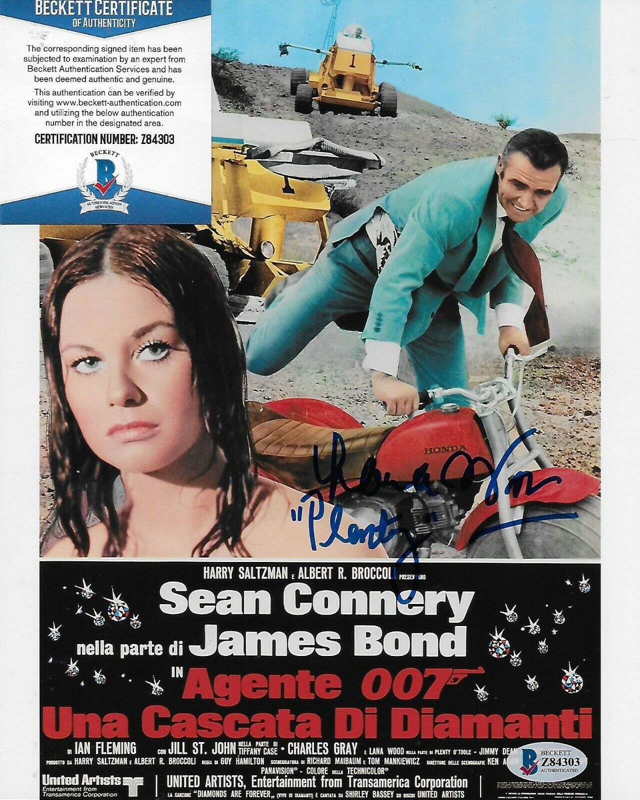 Lana Wood Diamonds Are Forever Original Autographed 8X10 Photo Poster painting w/Beckett COA #4