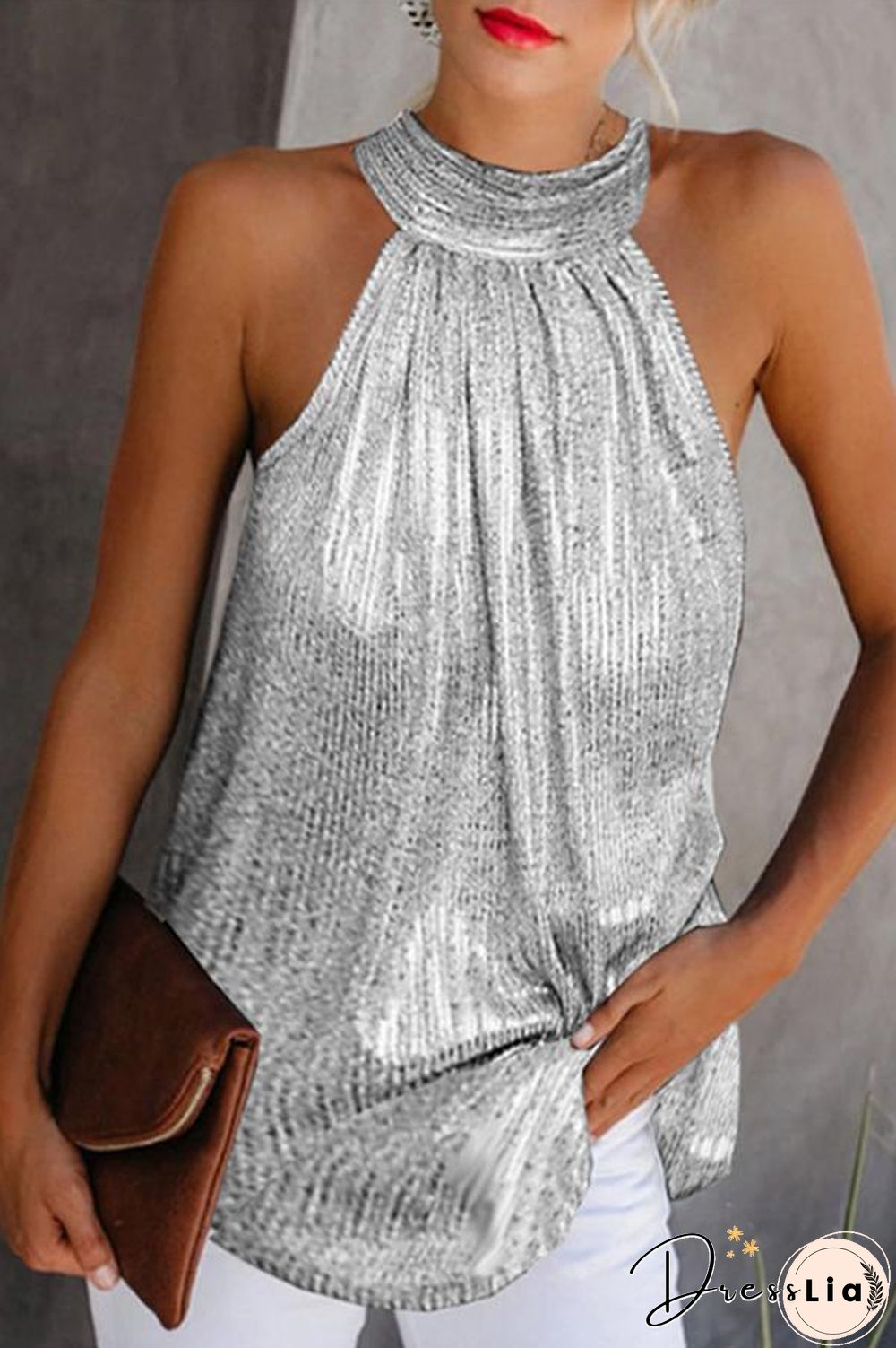 Shiny Halter Neck Camisole (3 Colors) P14742