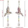 2PCS Bird 5D DIY Diamond Painting Wind Chimes Suncatcher Kit Double Sided Diamond Art Kits Suncatcher with Crystal Pendant for Home Wall Window Decor Adults DIY Art Craft