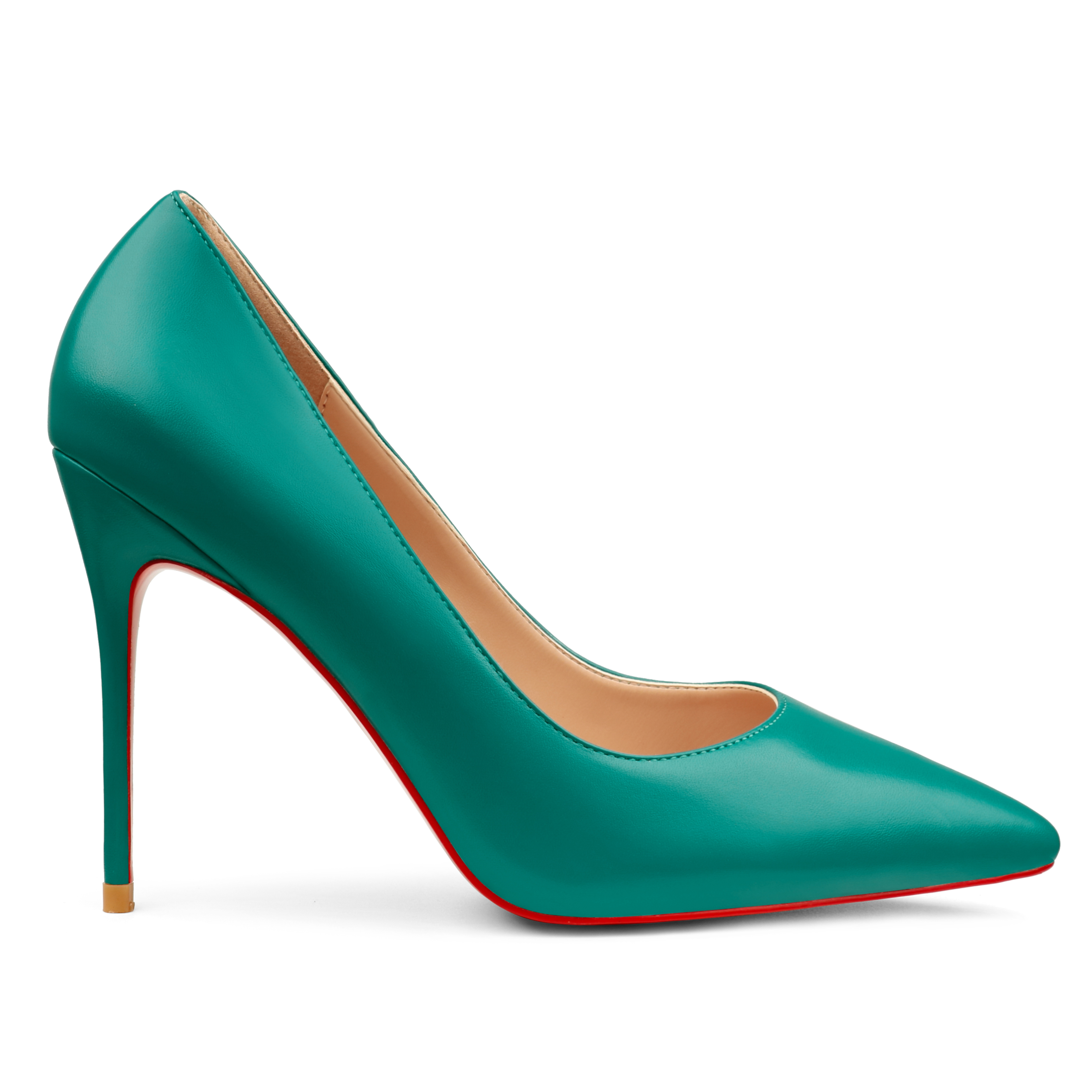 Women's Red Bottom Pointy Toe Party Wedding High Heels Matte Shoes-MERUMOTE