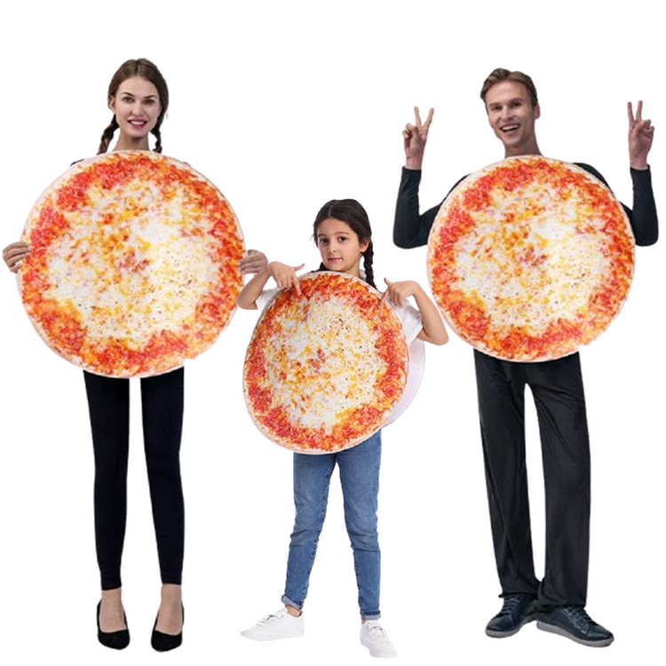 Kids Adult Family Food Pizza Smocked Parent-child Cosplay Costume Hallooween Carnival Suit