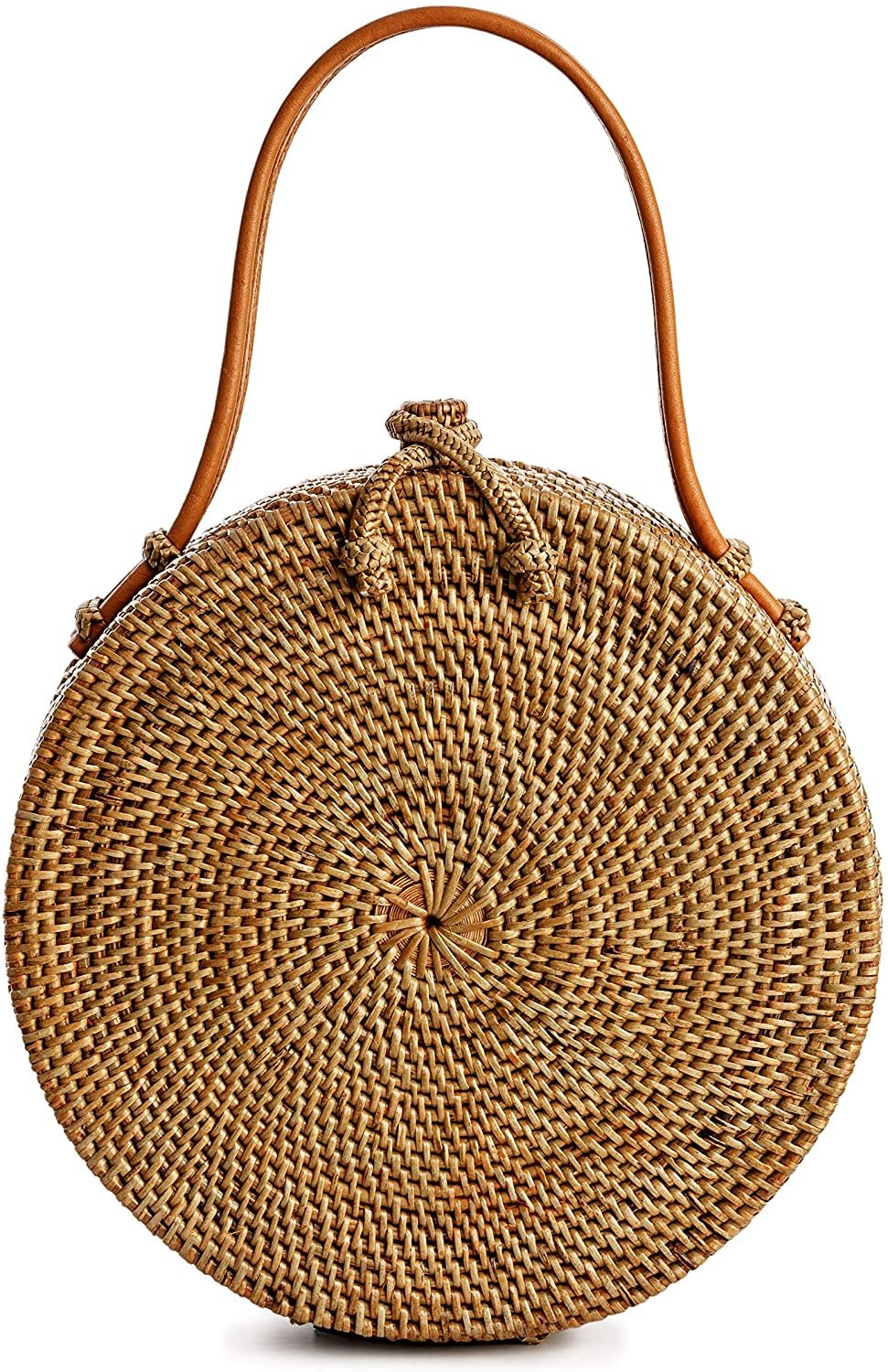Bags for Women - Handmade Wicker Woven Purse Handbag Circle Boho Bag Bali