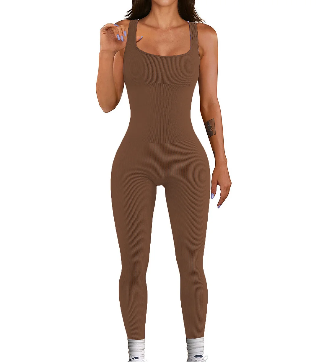 Nigikala Nigikala And Summer Threaded Collar Hips Sexy Yoga Sports Long-Sleeved Short-Sleeved Jumpsuit Trousers Woman