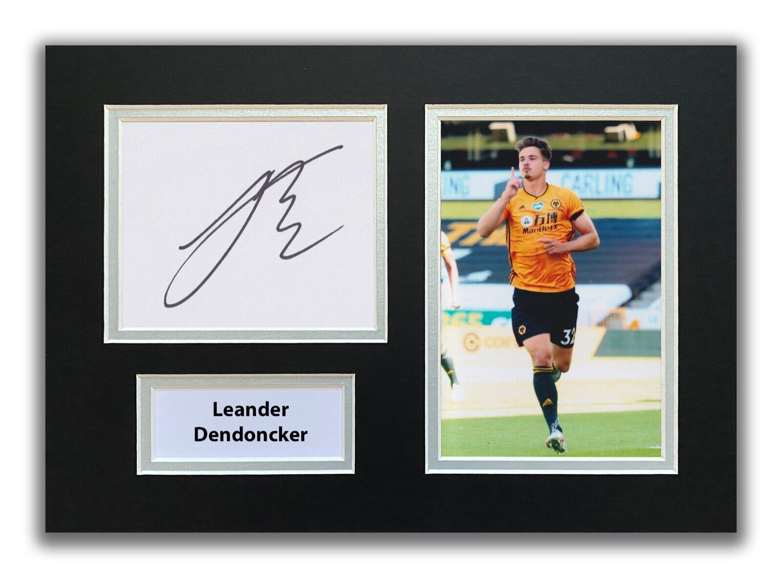 LEANDER DENDONCKER HAND SIGNED A4 MOUNTED Photo Poster painting DISPLAY - WOLVES AUTOGRAPH 1.