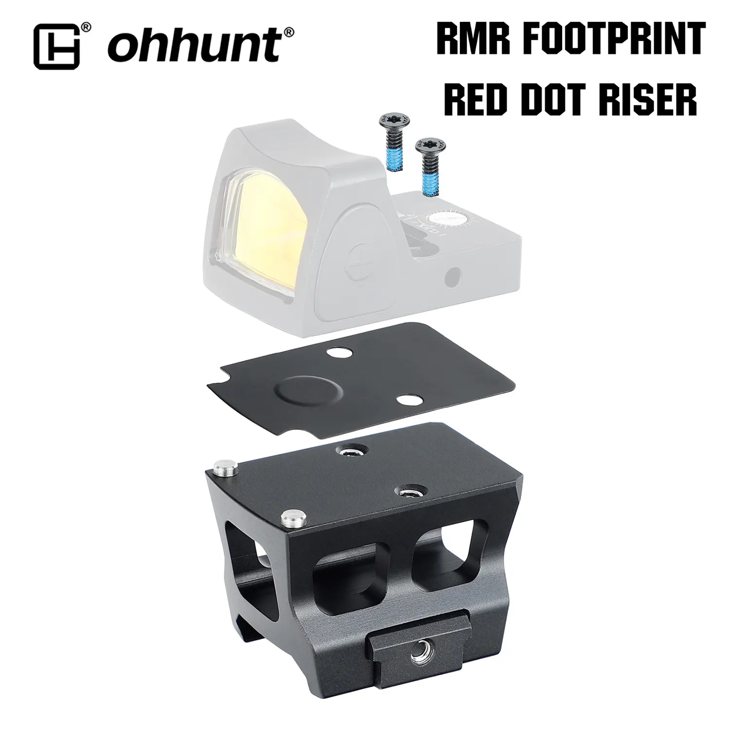 ohhunt® Lower 1/3 Co-Witness Optics Picatinny Riser Mount Compatible ...