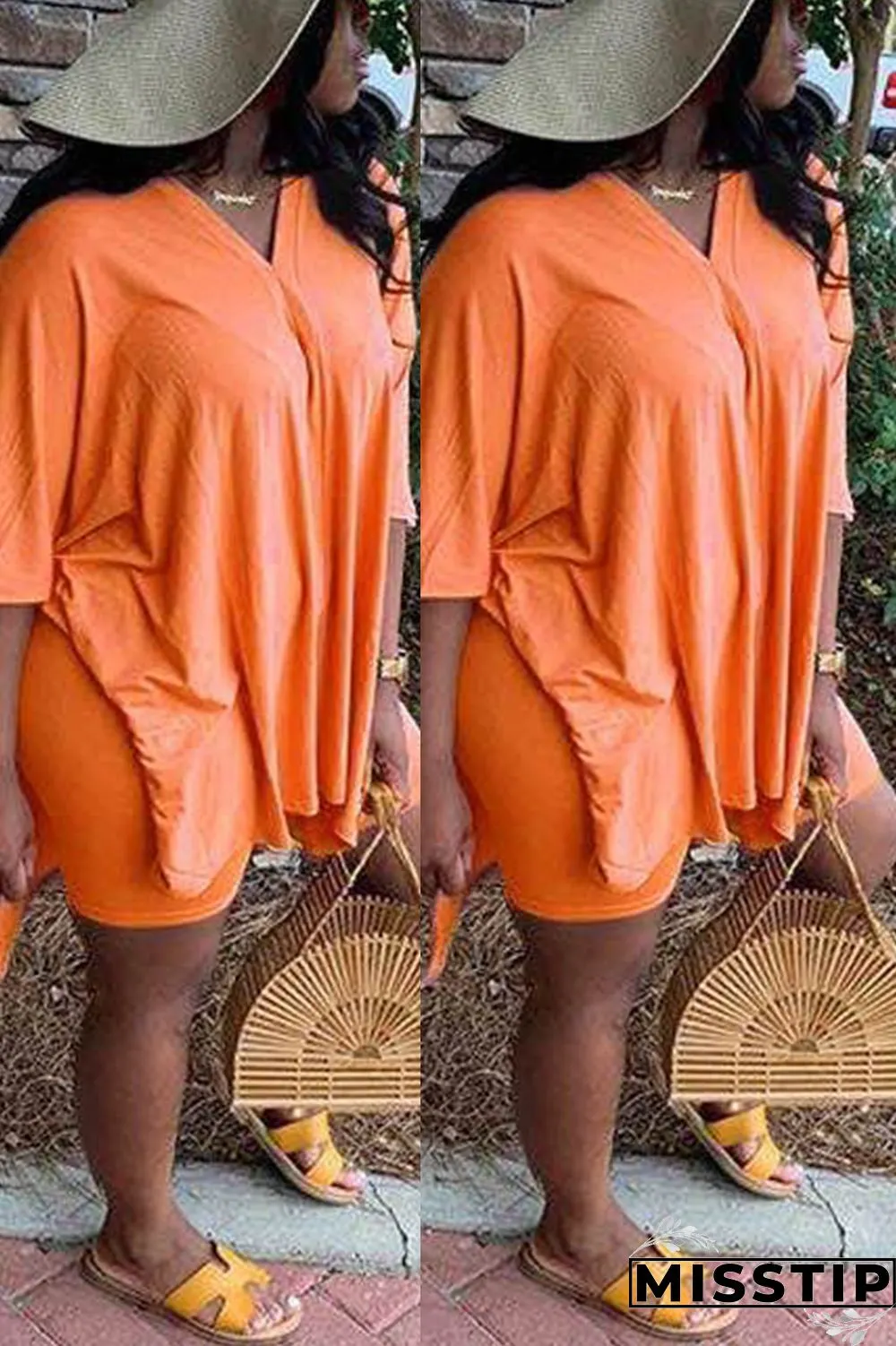 Green Fashion Irregular Loose Casual Two-Piece