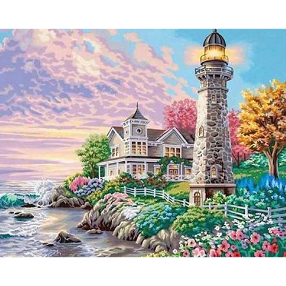 

Lighthouse - 11CT Stamped Cross Stitch - 40*50CM, 501 Original