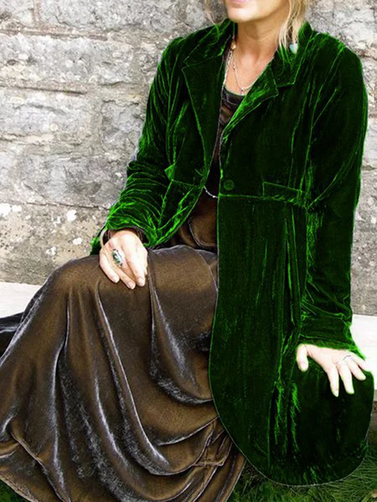 Velvet Lapel Casual Coat