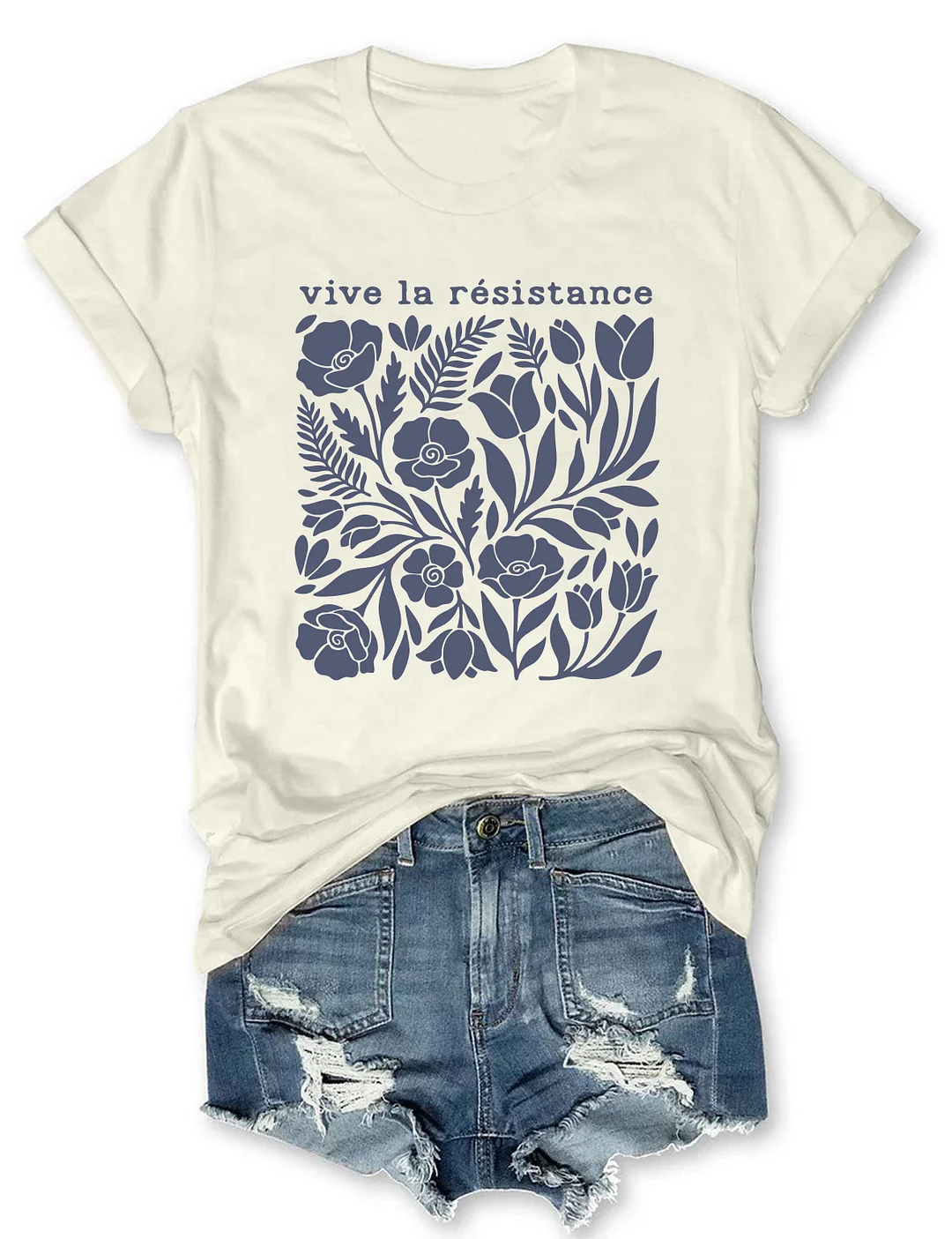 Vive La Resistance Floral T-shirt