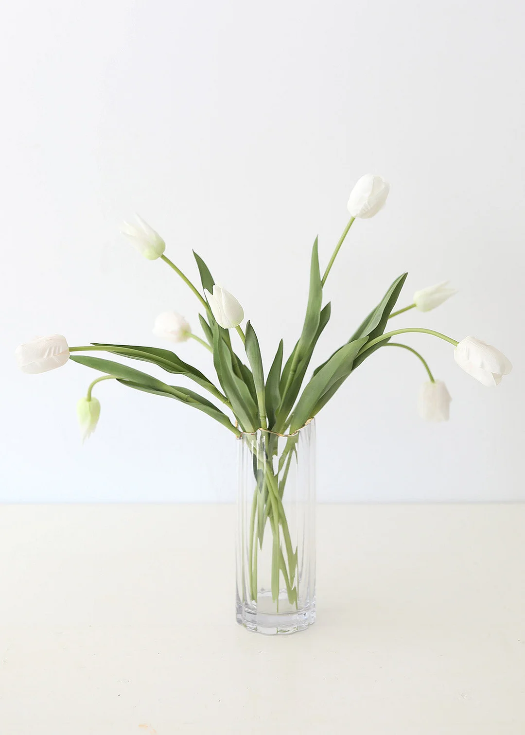 Bundle of 5 Real Touch White Tulips - 22"