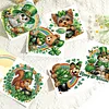 6PCS Diamond Painting St. Patrick's Day Animal Greeting Cards Postcards with Envelopes