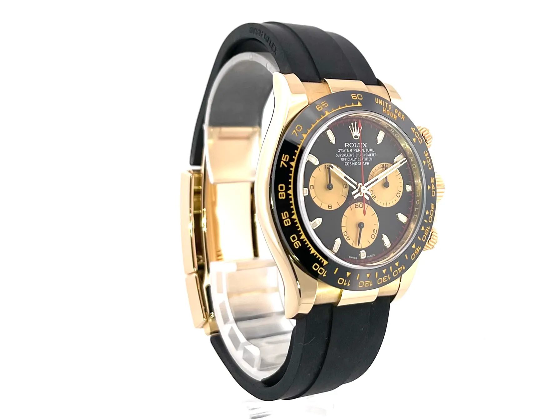 Rolex Cosmograph Daytona Gelbgold / Oysterflex Ref. 116518LN Schwarz 2020 | Uhren2000