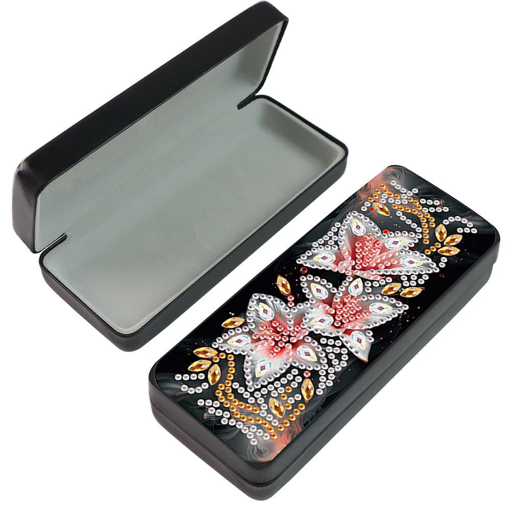 Flower Leather 5D DIY Diamond Painting Sunglasses Storage Box for Art Craft