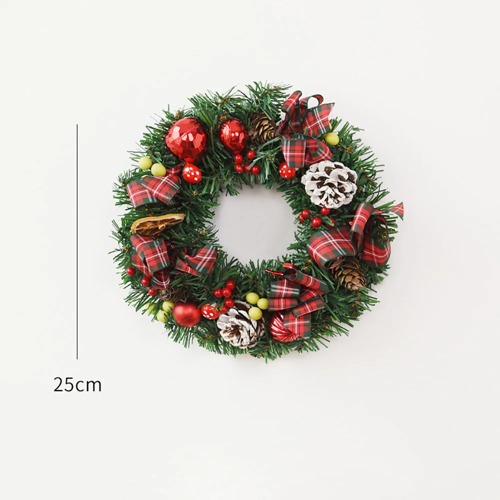 Christmas wreath new bow pine cone door hanging ornaments