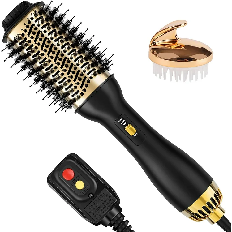 Hair Dryer Brush Blow Dryer Brush in One, 4-in-1 Hot Air Brush with Oval Barrel, Salon-Grade Hair Dryer Brush Blow Dryer for All Hair Types