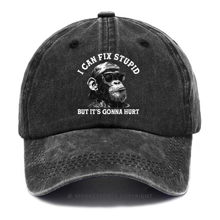 I Can Fix Stupid But It's Gonna Hurt Washed Baseball Caps