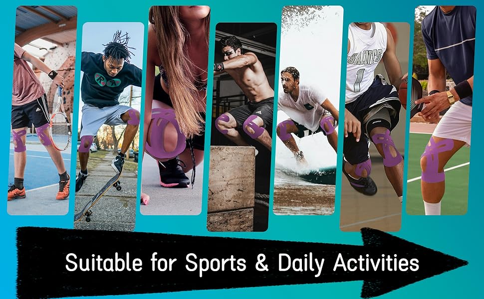 kinesiology tape for knees, kinesiology tape precut, knee tape