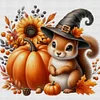 Halloween Pumpkin Squirrel-14CT Counted Cross Stitch 40*40cm/15.75*15.75in