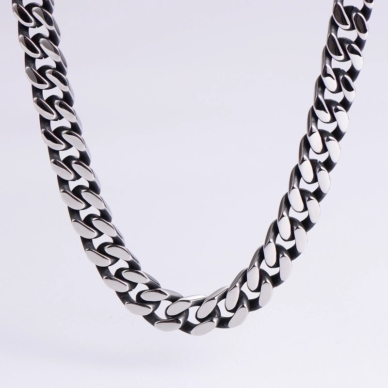 3 Pieces 304 Stainless Steel Hip-Hop Rock Polishing Plating Solid Color Long Necklace