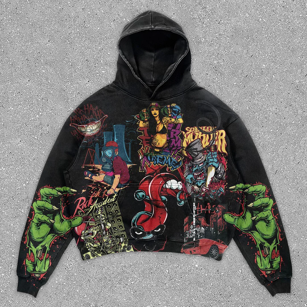 Fashionable Preppy Print Long Sleeve Hoodie