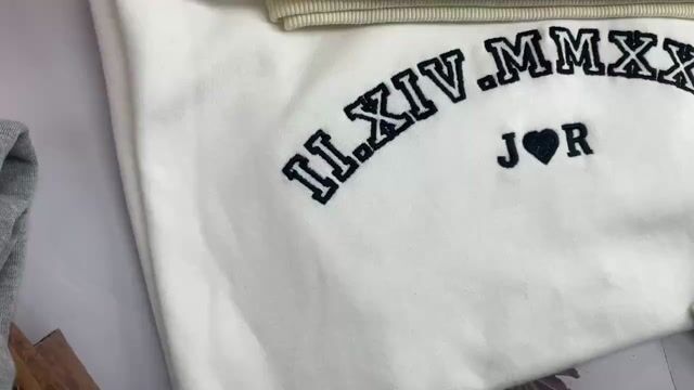 Custom Roman numeral embroidered anniversary hoodie sweatshirt, personalised couple gifts, Couple Hoodie, Anniversary Gift, wedding gift