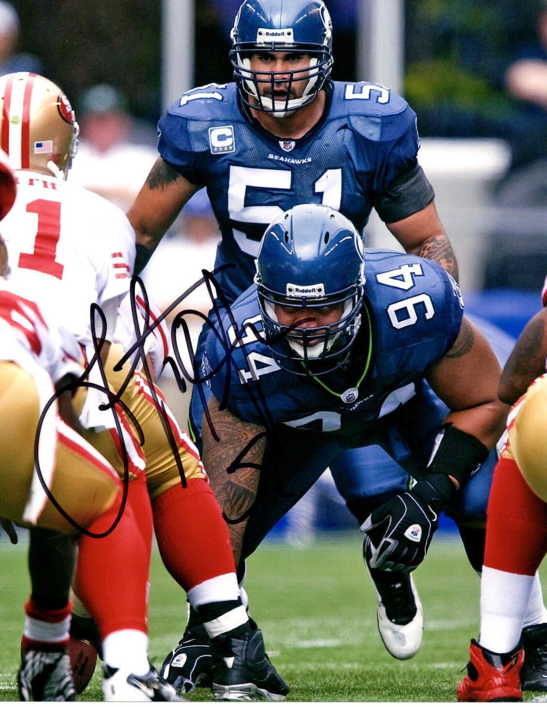 Lofa Tatupu hand signed autographed football Photo Poster painting USC Seattle Seahawks COA b