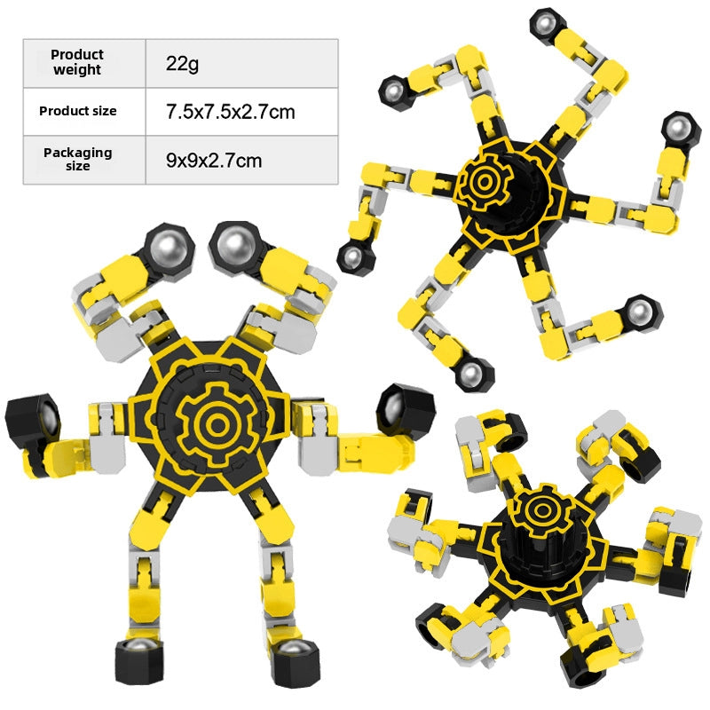 Gyro Toy Children’s Boy’s Transformable Luminous Puzzle Mechanical Fingertip Finger Rotation Decompression Boy’s Toy
