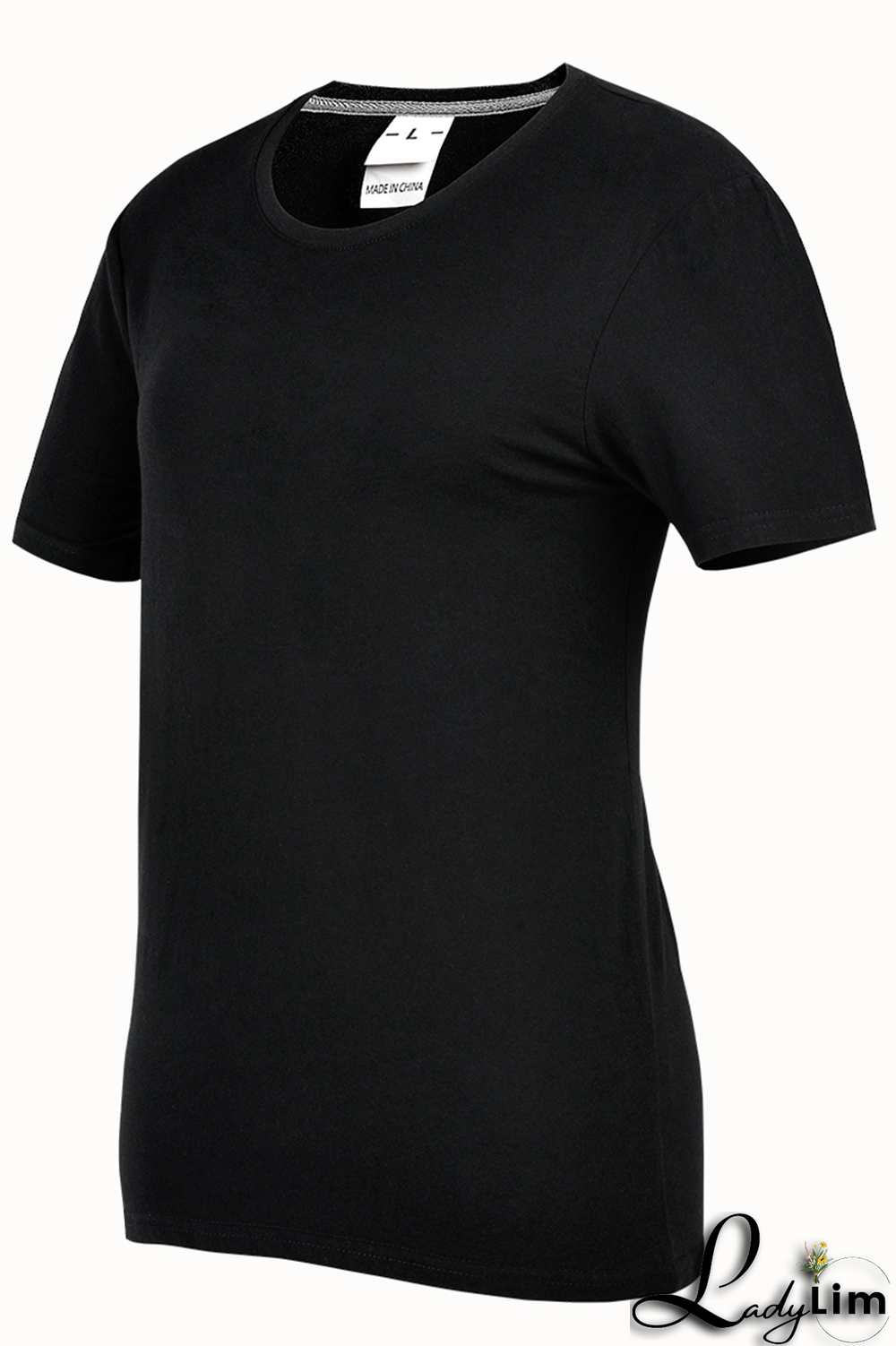 Black Fashion Cute Print Patchwork O Neck T-Shirts