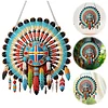 (US Only)Acrylic 2D Flat Indian Shield DIY Hanging Diamond Art Kits Wall Door Decoration