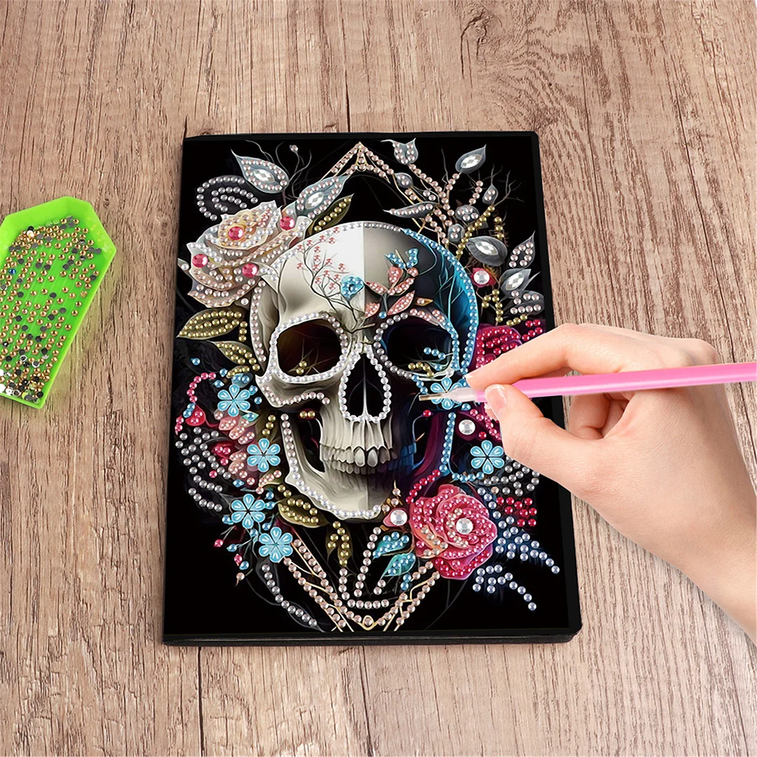 2pcs Girl Partial DIY 50 Pages A5 Diamond Painting Notebook for Study Drawing