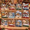 12Pcs DIY Pearl Diamond Painting Christmas Cards, 3D Greeting Card Craft Kits with Resin Pearls, Handmade Holiday Cards for Adults, Christmas Gifts & Decorations