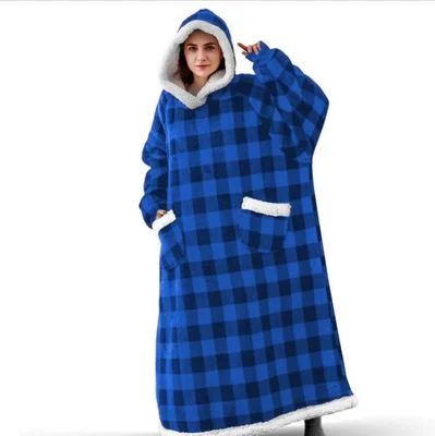 Winter Oversized Hoodies Sweatshirt Women Men Pullover Giant TV Blanket Hoodie Super Long Flannel Blanket with Sleeves Sudaderas