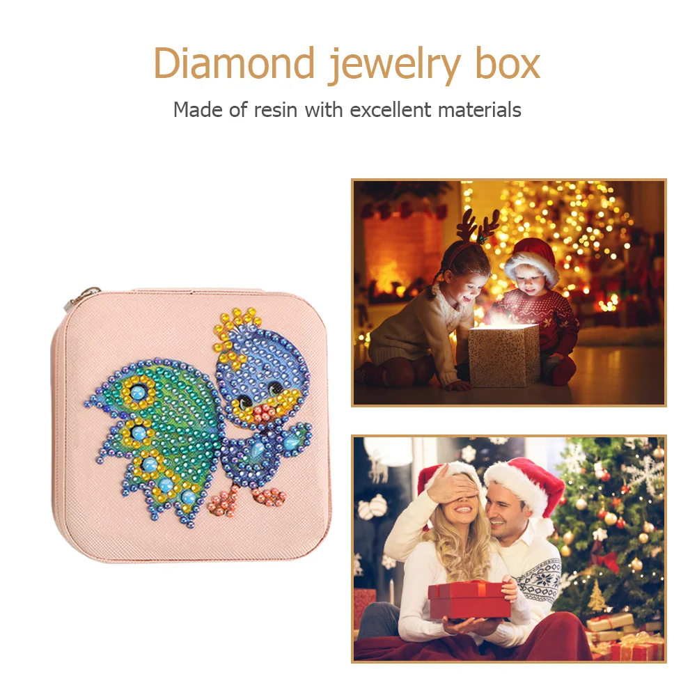 DIY 5D Rhinestone Jewelry Storage Box Special Shape Diamond Case (Bird)