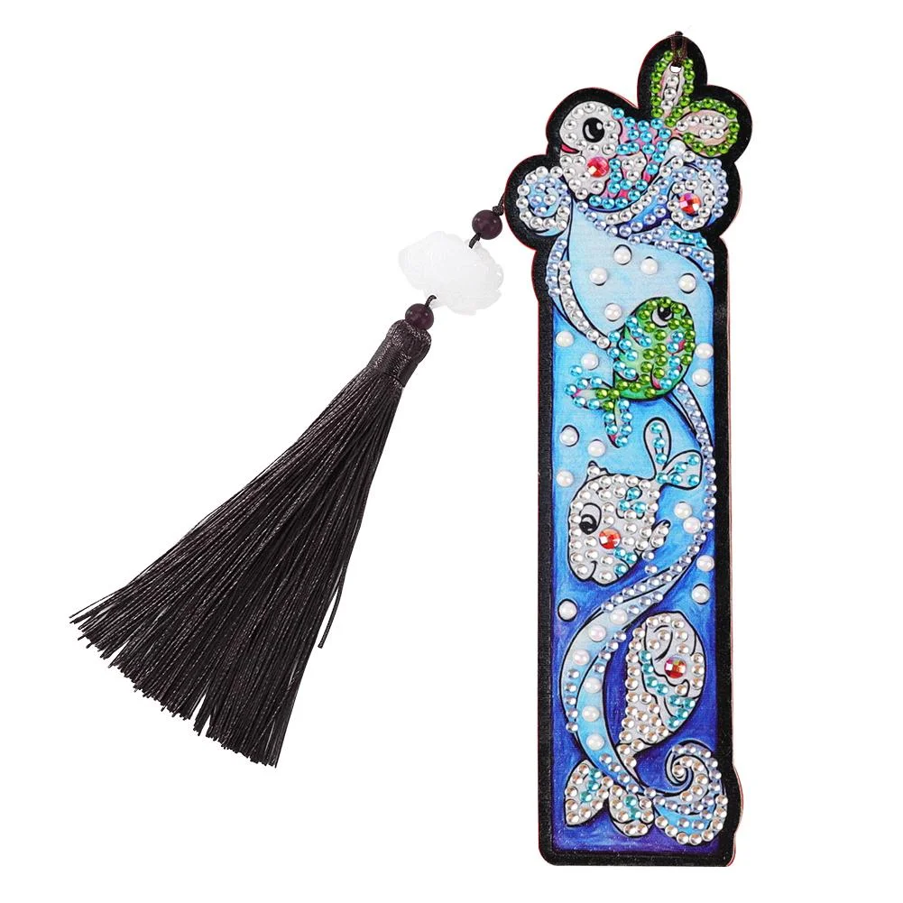 5D DIY Special Shaped Diamond Painting Exquisite Leather Tassel Bookmarks