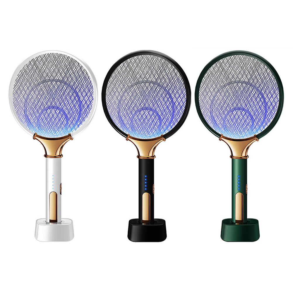 

2 in 1 LED Electric Mosquito Swatter Silent Pest Control Insect Trap Racket, Green, 501 Original