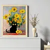 Van Gogh Sunflowers And Black Cat-11CT Stamped Cross Stitch 40*50cm/15.75*19.69in