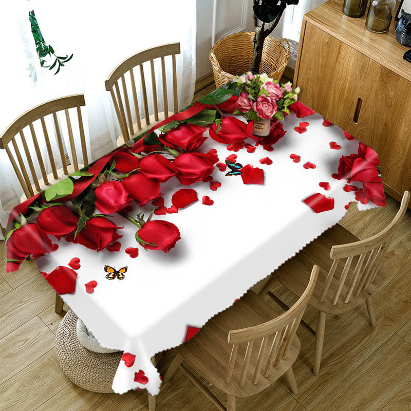 

Blooming Pink Rose - 3D Tablecloth, 140*140cm, 501 Original