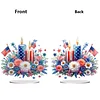 (US Only)Acrylic 2D Flat Print DIY Independence Day Flower Candle Diamond Painting Kit