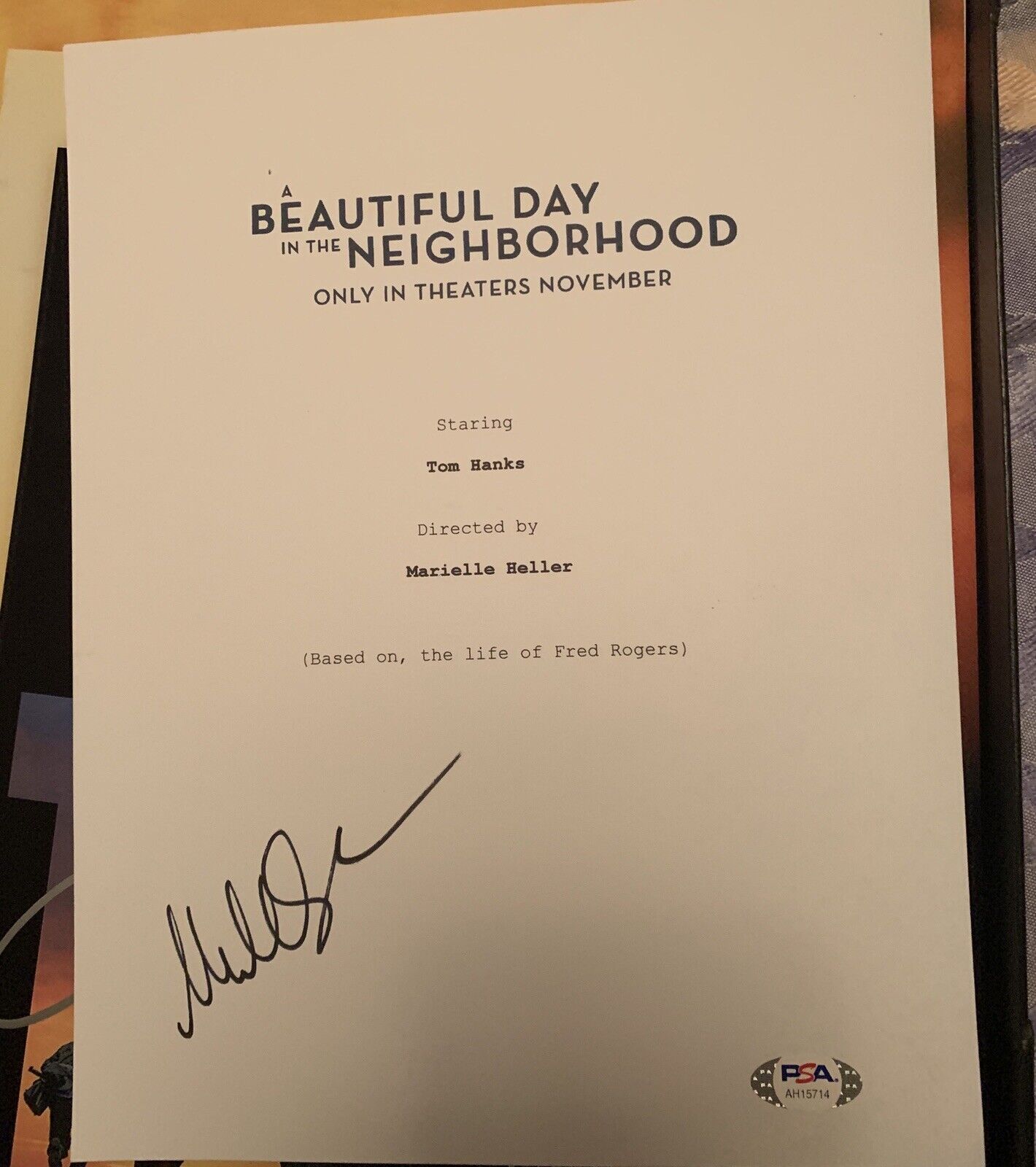 Marielle Heller Signed Movie Script A Beautiful Day In The Neighborhood Psa