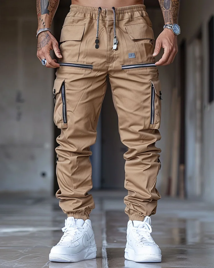 Men’s Stylish and Comfortable Pocket Zipper Overalls Pant