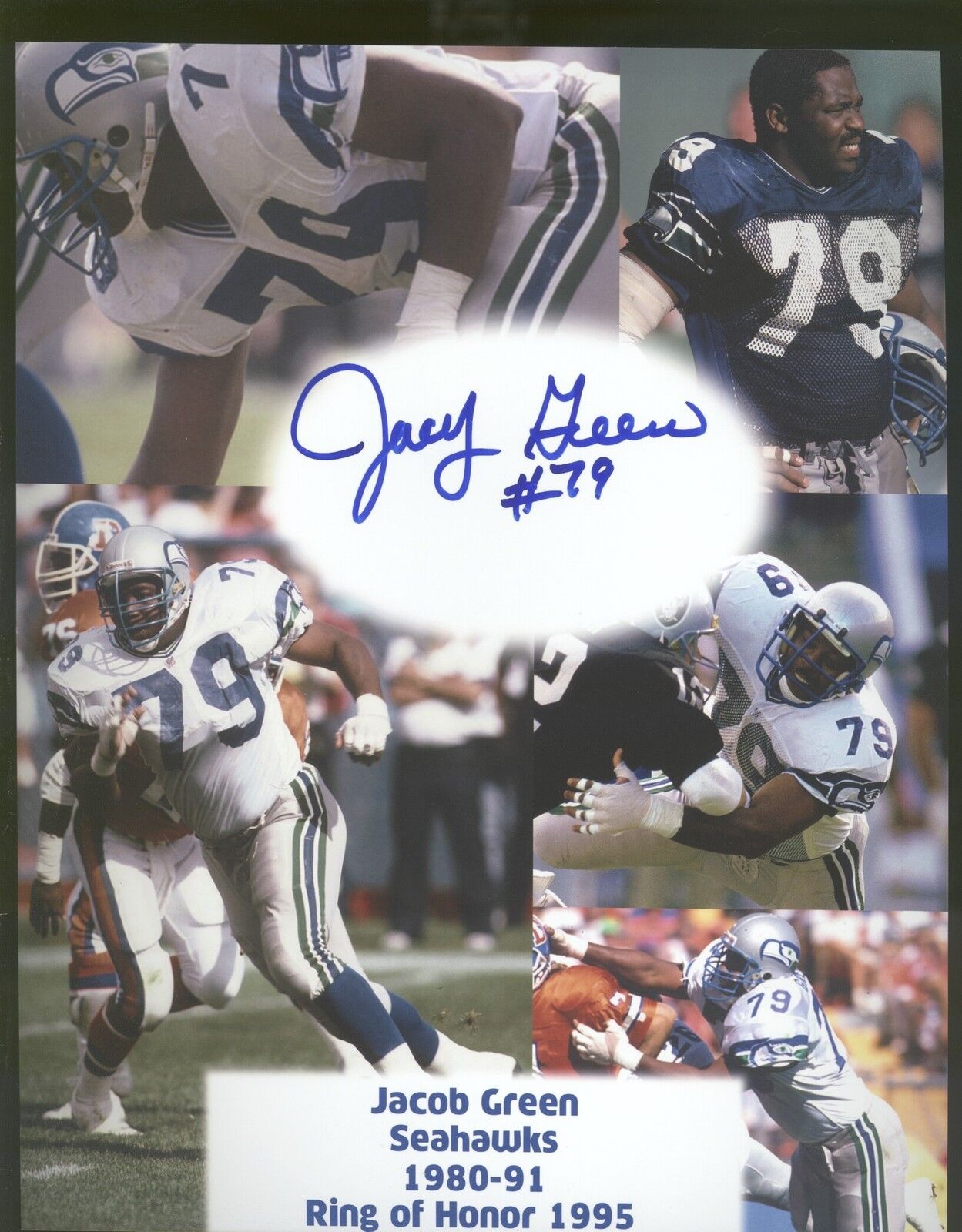 Jacob Green 8x10 Photo Poster painting Autographed Signed AUTO Ring Of Honor Seahawks SPH 0680