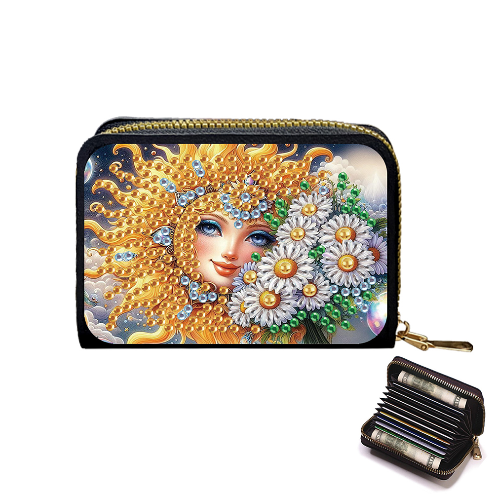 Girl Flower DIY Diamond Painting Wallet Diamond Painting Card Holder Coin Purse