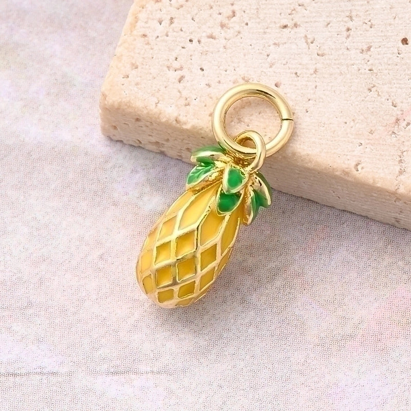 1 Pc/Package 14x7mm 18x7mm 8.5x6mm Hole 3~3.9mm Copper 18K Gold Plated White Gold Plated Fruit Strawberry Mushroom Polished Jewelry Accessories Pendant