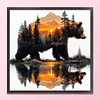 Silhouette Bear Forest-11CT Stamped Cross Stitch 45*45cm/17.72*17.72in