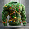 3D Print Men's Cosplay Christmas Tree Pattern Ugly Sweatshirt by Inlyline