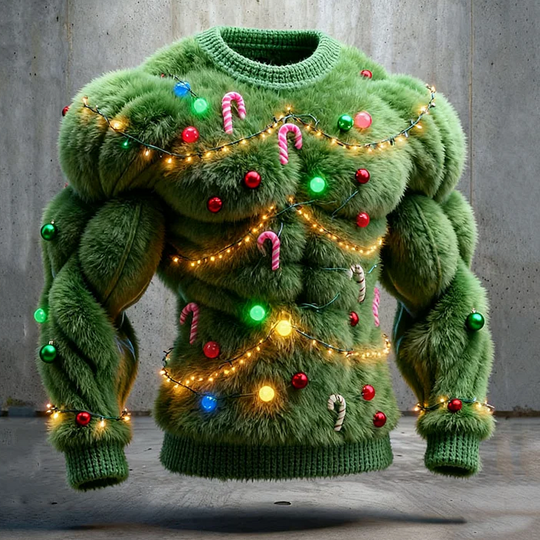 3D Print Cosplay Christmas Tree Pattern Ugly Sweatshirt-inspireuse