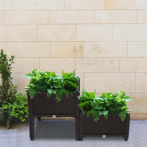 2PCS brown freely spliced injection molded planting box