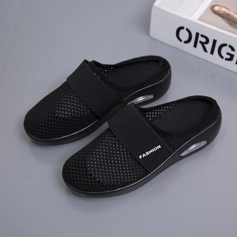Designer Slippers 2022 New Autumn Breathable Mesh Flats Platform Fashion Shallow Wedges Casual Sport Women Shoes Mujer Zapatos