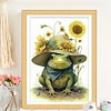 Frog And Sunflower- 18CT Stamped Cross Stitch 20*30cm/7.87*11.81in