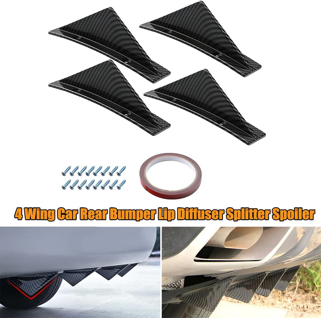 4pcs Car Lower Bumper Lip Diffuser, Anti-collision Accessories Spoiler Protector
